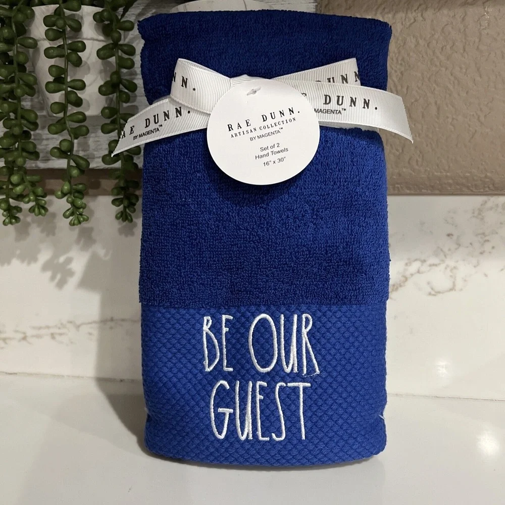 Rae Dunn Set Of 2 Hand Towels - BE OUR GUEST